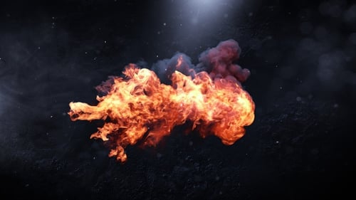 Cinematic Intro - Dynamic Burst of Fire Flames on a Dramatic Dark Background