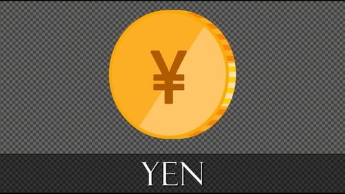 Spinning Gold Yen Coin Animation