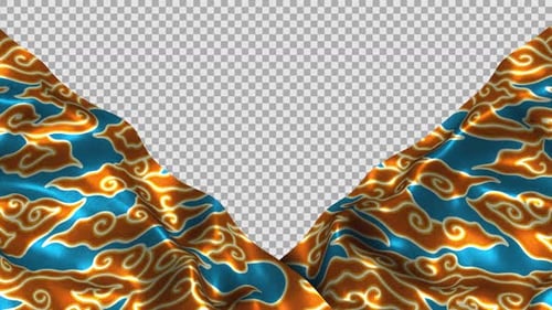 Tela con estampado de seda étnica de Indonesia Wave Alpha Songket Batik Jawa Barat Java Megamendung