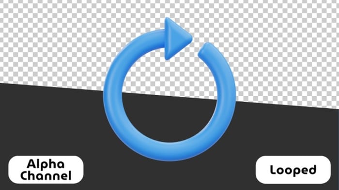 Modern 3D Blue Refresh Arrow Loop Animation, Backgrounds Motion ...
