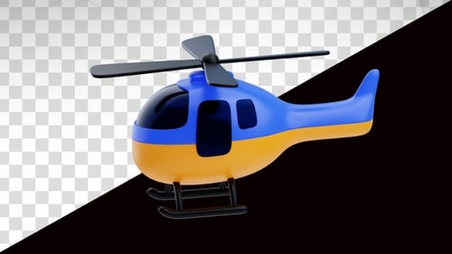 3D Animation of Toy Helicopter on Alpha Channel