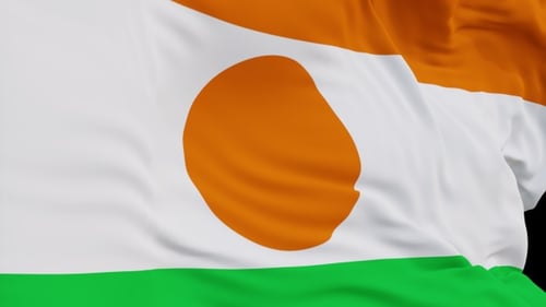 The Niger with alpha channel waving in the wind in slow motion