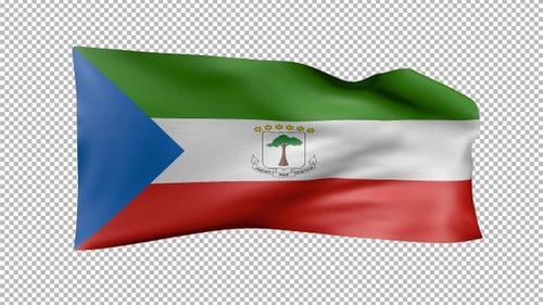 Realistic Waving Flag of Equatorial Guinea