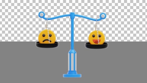 3D Animation of Emotion Balance | Alpha Channel