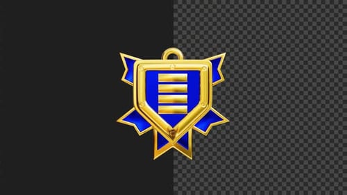3D Game Badge Level Four Animation