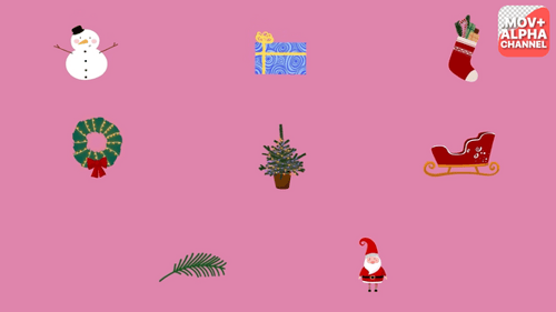 Animated Flat Design Christmas Icons Pack