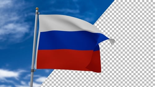 Realistic Russian Flag Waving Loop