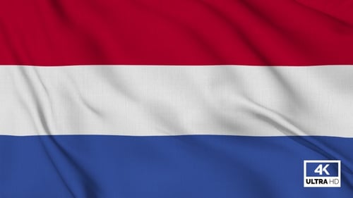 Netherlands National Flag Waving in Wind