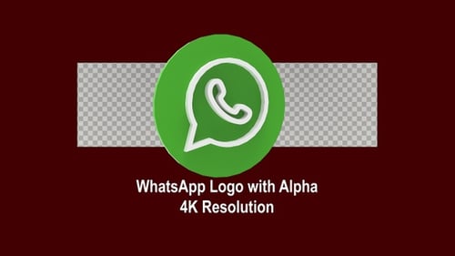 3D Animated WhatsApp Logo Spin Reveal