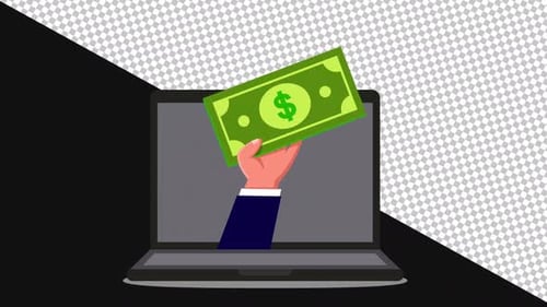 Online Earning Money 2D Animated | Alpha Channel