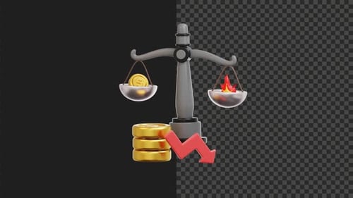 3D Law Problem Animation Transparent Background