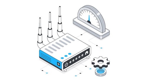 Internet Performance/Internet Testing Isometric Animation Alpha Channel