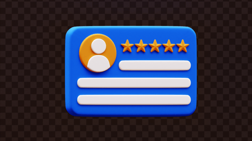 3D User Profile Rating Card Icon