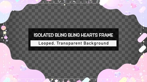 Isolated Bling Bling Hearts Frame