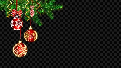 Decorated Christmas Tree Branch