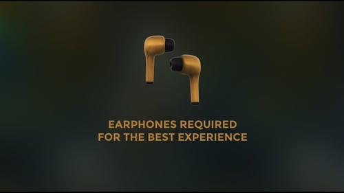 Rotating Gold 3D Earbuds Product Animation