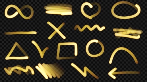 Animated Glowing Marker Lines and Shapes Pack