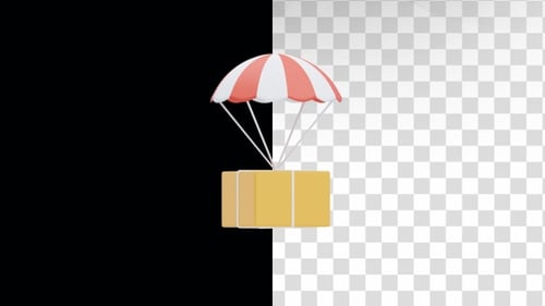 3D-Animation des Luftlieferpakets