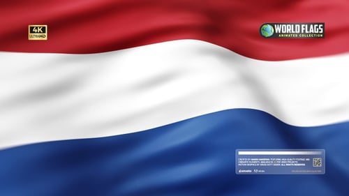 Realistic Waving Flag of the Netherlands