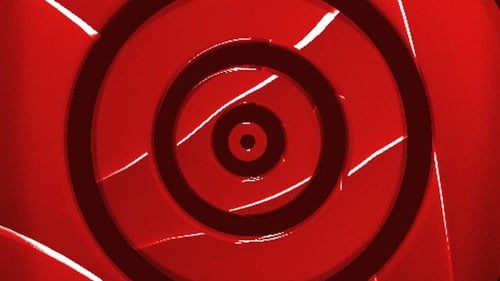 Abstract Red Glossy Rotating Circles Tunnel Background