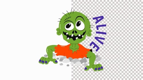 Halloween Zombie Animation Alpha Channel
