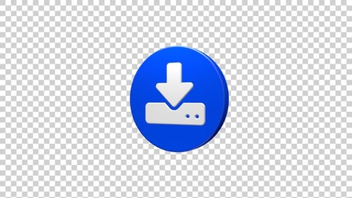 Rotating 3D Download Icon Animation