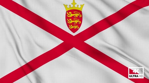 Jersey-Flagge weht langsam geschlungen