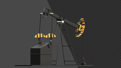 3D Animation of Oil pump and oil refining factory | Alpha Channel