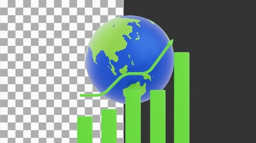 3D Animation of Global Income Growth | Alpha Channel