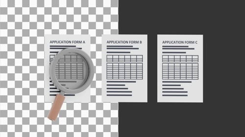 3D Animation of Application Form | Alpha Channel