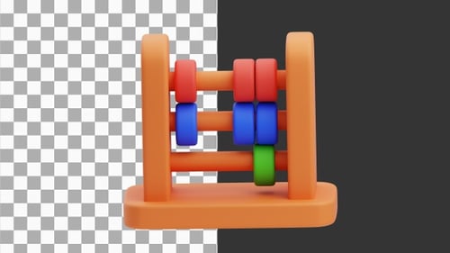 3D Animation of Abacus Counting Toy | Alpha Channel