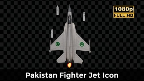 Icône de l'avion de chasse du Pakistan — Animation d'avions de combat de guerre entre l'Inde et le Pakistan