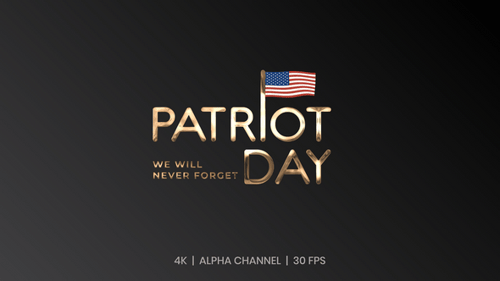 Metallic Gold Patriot Day Title with US Flag Reveal