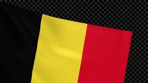 Realistic Waving Belgium Flag Animation