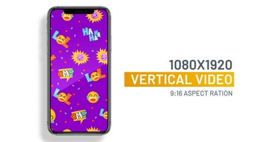 Animated Emoticons and Chat Text Pattern Background Loop