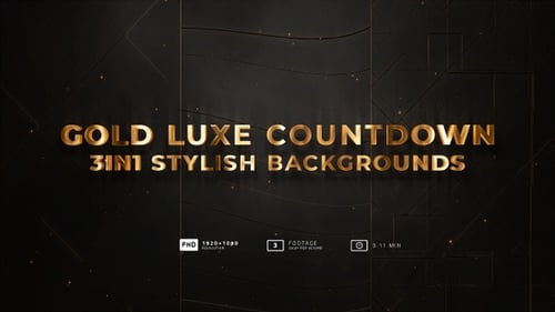Elegant Gold Countdown with Animated Particle Background