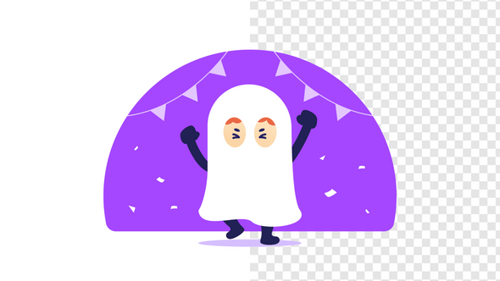 Playful Dancing Ghost Flat Design Halloween Character Animation
