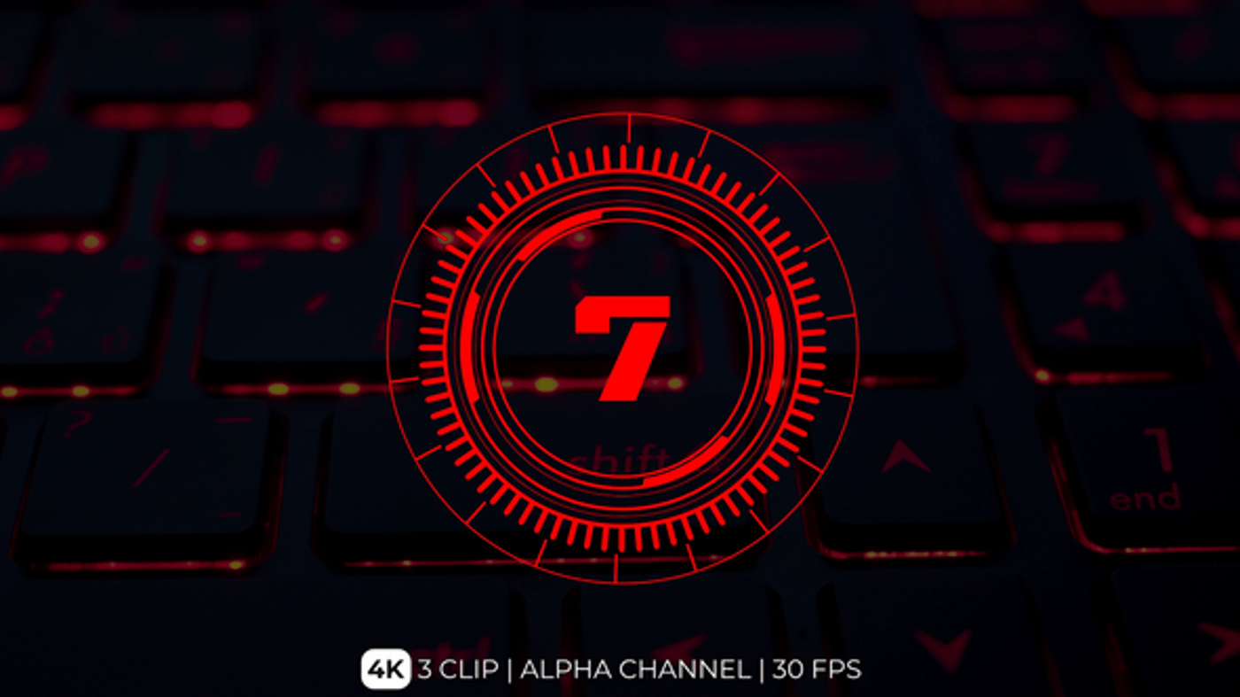 Futuristic Digital HUD Countdown Timer, Revealer Motion Graphics ft ...