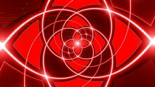 Abstract Red Geometric Glowing Lines Tunnel Background Loop