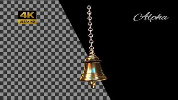 Animated Golden Bell on a Chain with Gentle Swing, Backgrounds Motion ...