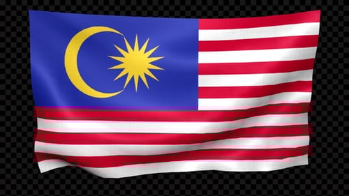 Realistic Malaysian Flag Waving with Alpha Channel