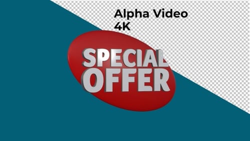 Animated 3D Special Offer Text Bounces on Red Bubble