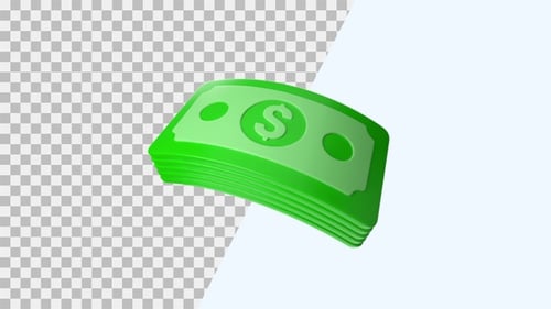 Modern 3D Green Money Stack Spinning Animation