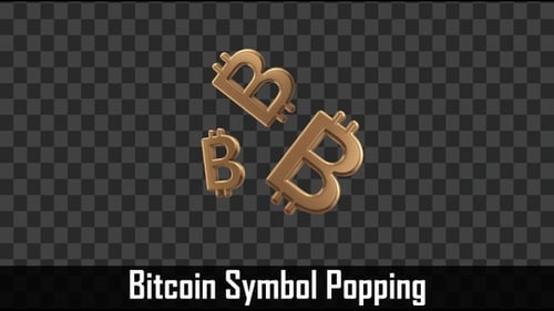 Golden 3D Bitcoin Symbols Falling Animation