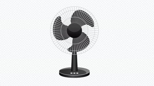 Black Electric Fan Animation 4K