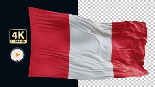 Realistic Waving Peru Flag Animation