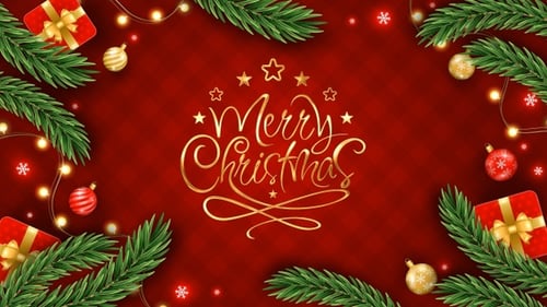 Elegant Gold Merry Christmas Script Title Animation