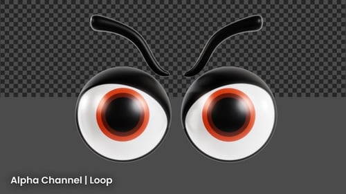 Animación 3D de emojis de Angry Eye | Alpha Loop