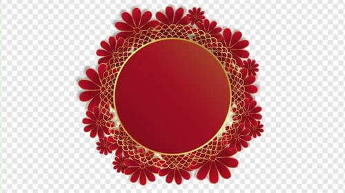 Elegant Red and Gold Floral Chinese New Year Celebration Frame