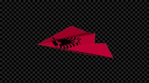 Albania Flag Paper Airplane